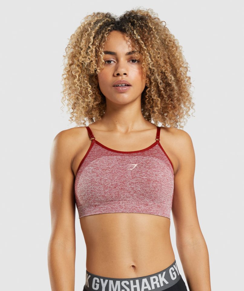 Women\'s Gymshark Flex Strappy Sports Bra Burgundy | CA A37ND5